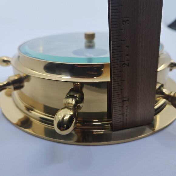 Bey Berk Brass SB402 Boat Ship Wheel Barometer Porthole Glass Nautical 9" Decor - Picture 11 of 16